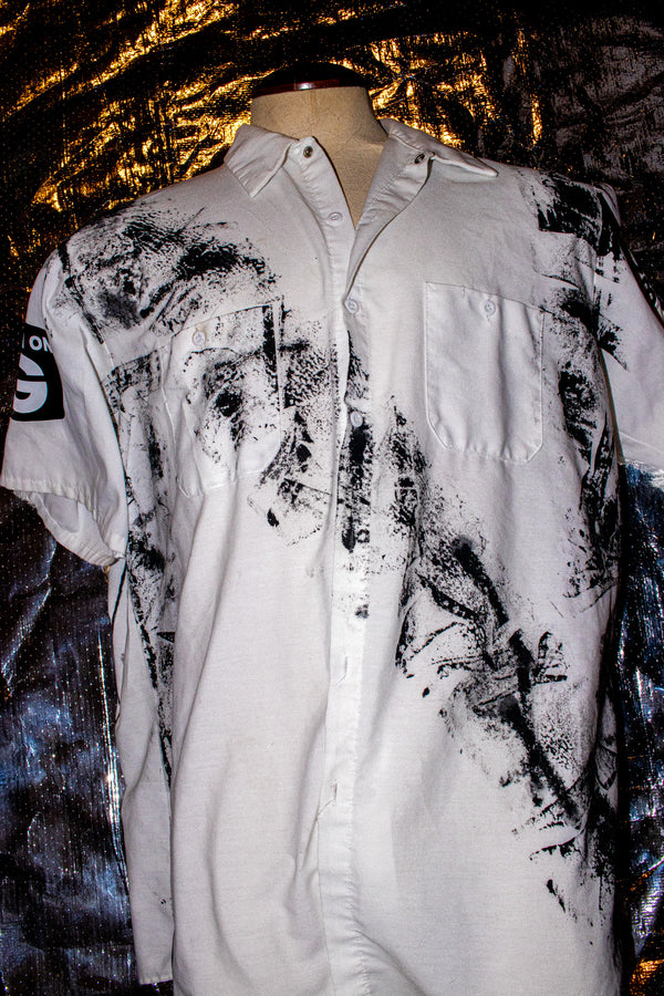 HomeBody Short Sleeved Button Up /HAND DRAWN 1/1\